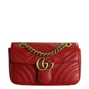 Marmont Velvet Shoulder Bag 446744 Red